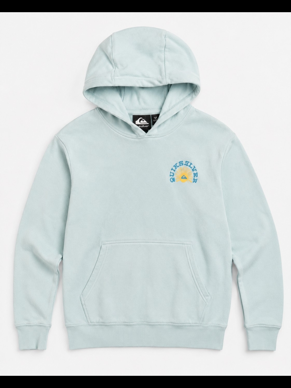 Quiksilver Mint Green Pullover Hoodie Logo Sweatshirt